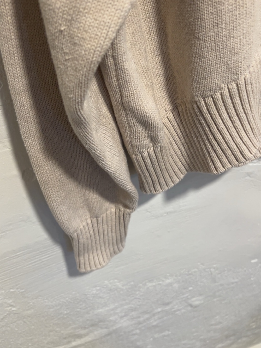 Quince Beige Crewneck Sweater - Soft Rib Knit - Picture 2 of 5